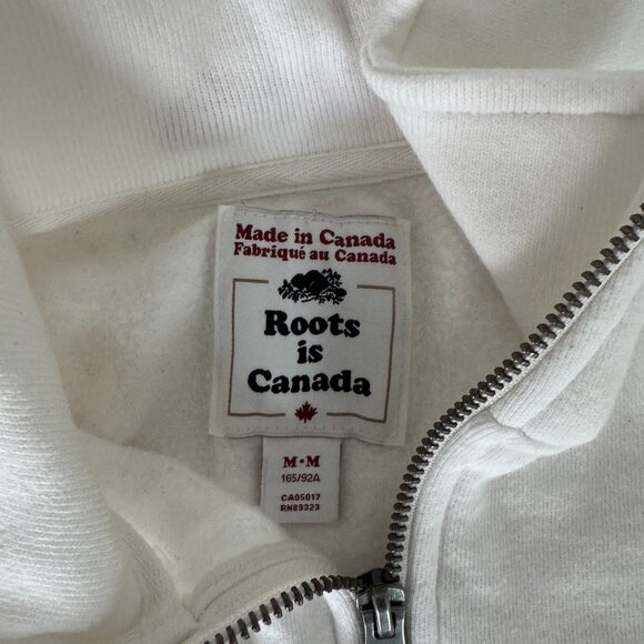 Roots Team Canada White Half Zip Women's Medium - Picture 2 of 3